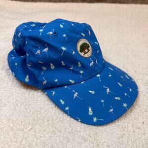 Imperial Flamingo Pineapple Blue Baseball Cap Golf Sports Hat Trees Patch